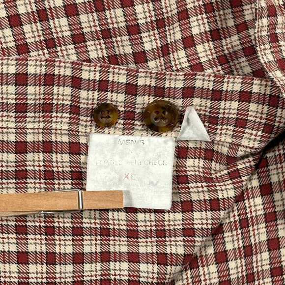Vintage Woolrich Shirt Adult EXTRA LARGE Red Brown Plaid Cotton Outdoor USA 90s - Picture 6 of 10